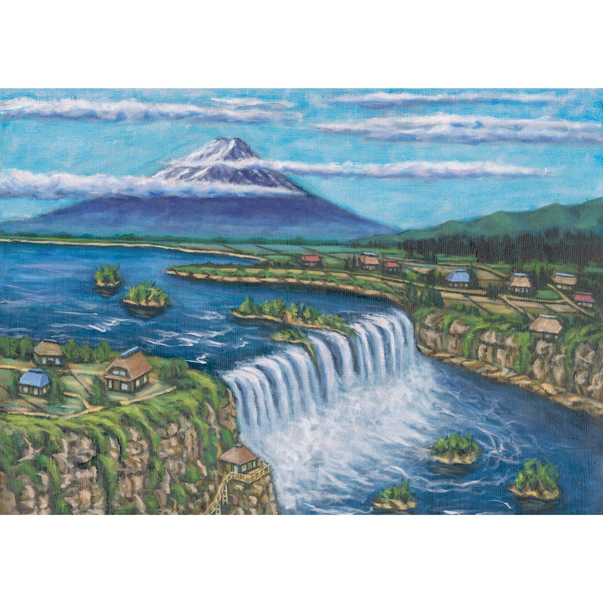 Enoshima and Mt. Fuji (public bath painting)