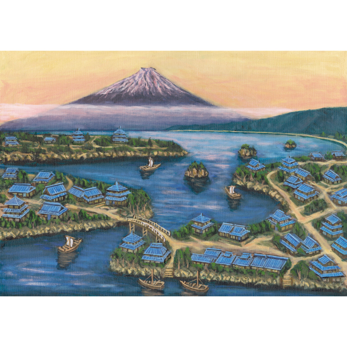 Enoshima and Mt. Fuji (public bath painting)
