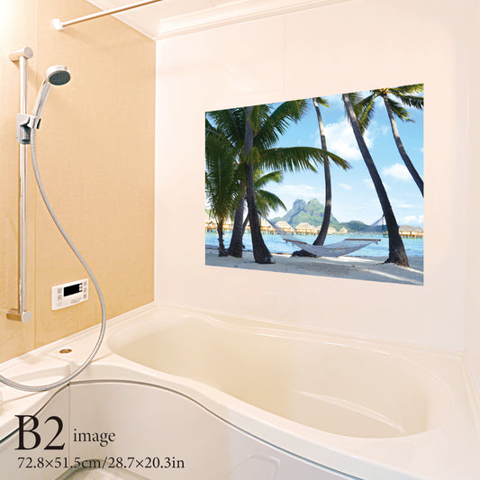 お風呂ポスター ハンモックのある砂浜 B2イメージ