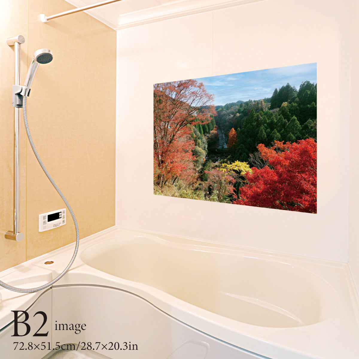 お風呂ポスター 粟又の滝と紅葉 横型(千葉県) B2イメージ
