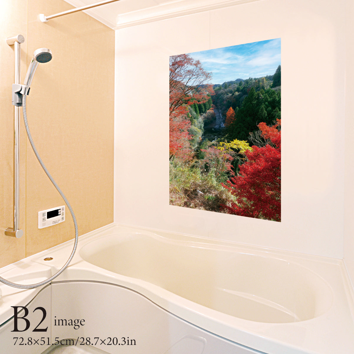 お風呂ポスター 粟又の滝と紅葉 縦型(千葉県) B2イメージ