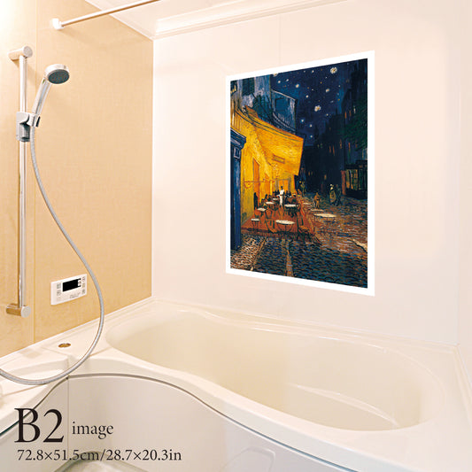 お風呂ポスター 夜のカフェテラス B2イメージ