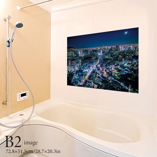 お風呂ポスター 東京の夜とスカイツリー B2イメージ