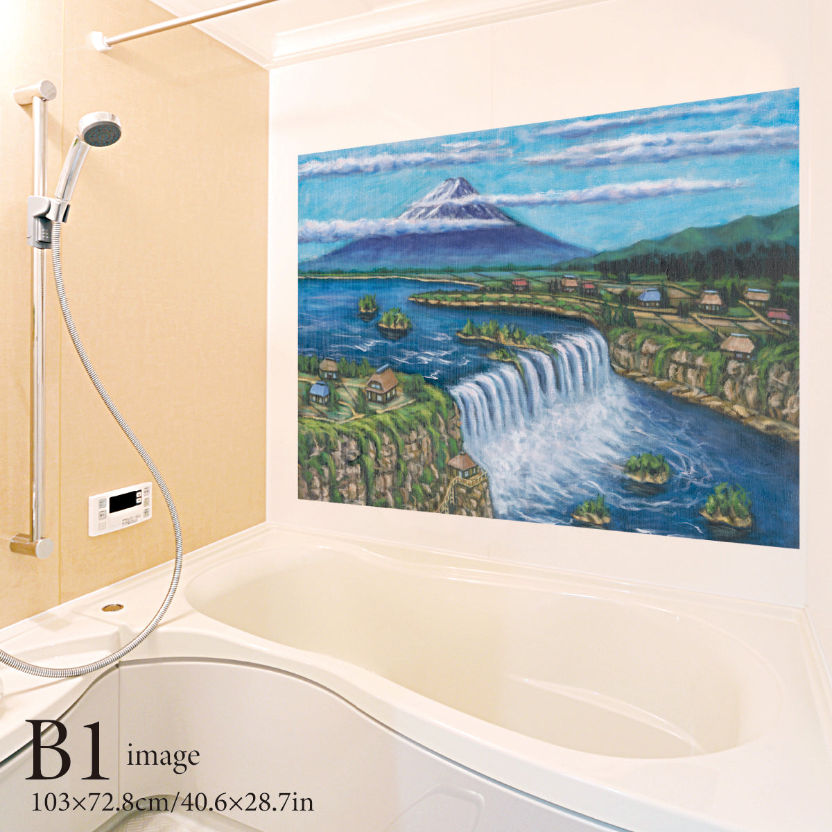 Enoshima and Mt. Fuji (public bath painting)