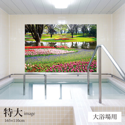 春の花と公園　【業務用サイズ】