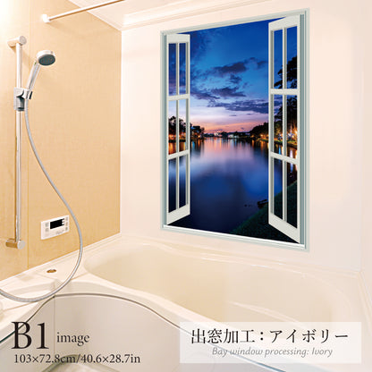 夕暮れの川（縦型）